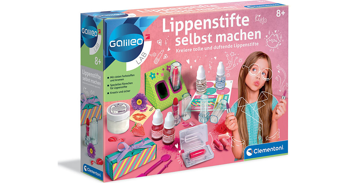 Spielzeug: Clementoni Galileo Lab - Lippenstifte selbst machen - kreiere tolle und duftende Lippenstifte