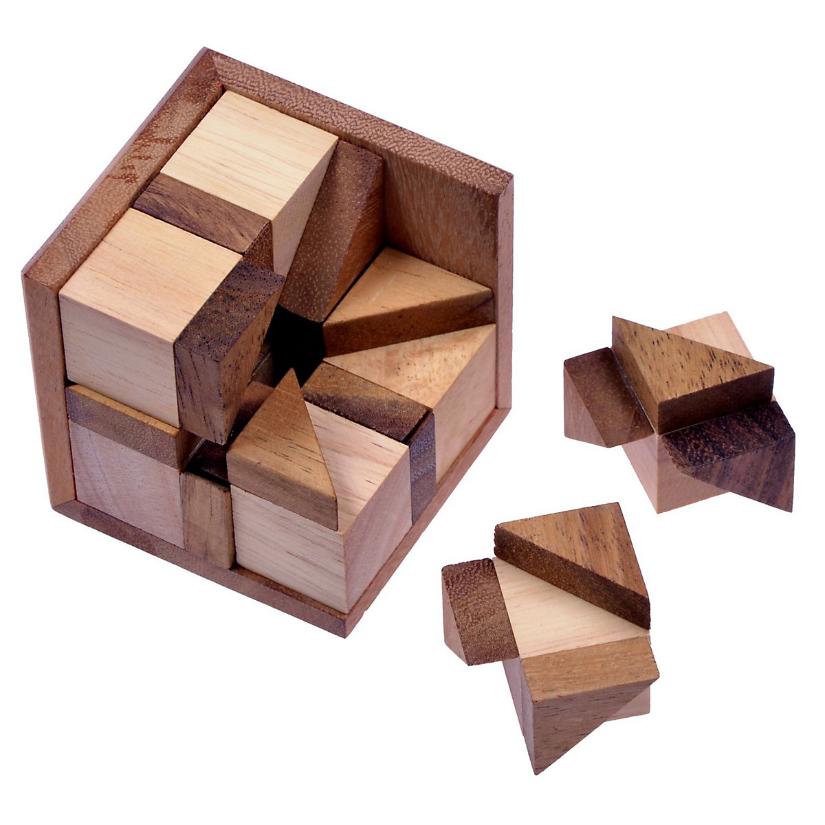 LOGOPLAY Octagon 3D Puzzle Knobelspiel mit 8 Würfeln in einem Holzrahmen