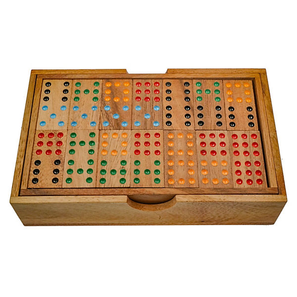 Domino Doppel 9 für 2 bis 6 Spieler - Gesellschaftsspiel mit 56 Spielsteinen
