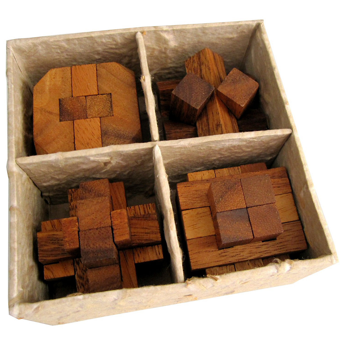 LOGOPLAY 4 Knobelspiele im Set 3D Puzzle in einer dekorativen Geschenkbox