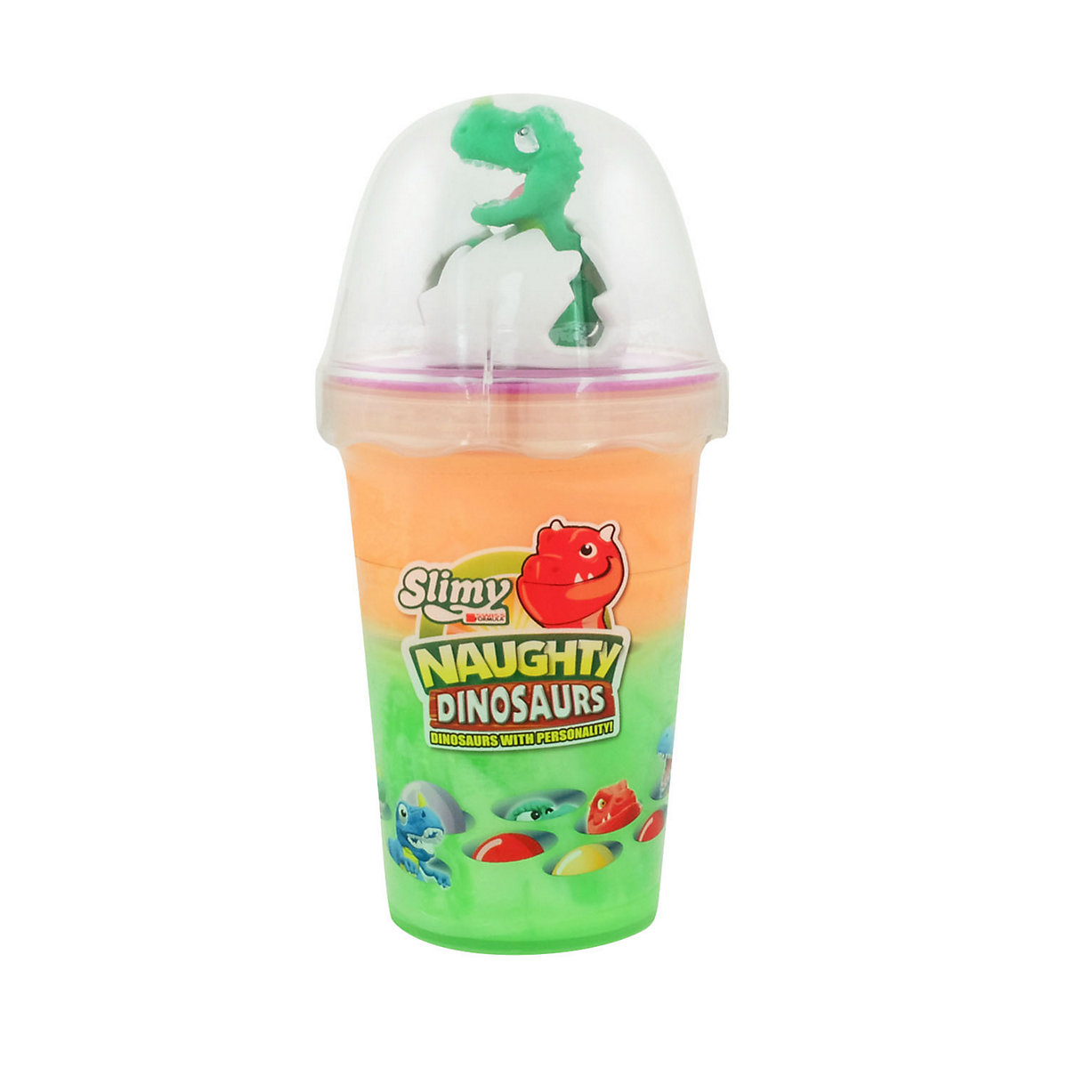SLIMY® Dinosaur Collectible 155g Original Slimy Slime Spielmasse in zwei Farben inkl. lustiger Dinosaurier Sammelfigur