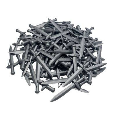 Spielzeug/Konstruktionsspielzeug: Lego Lego® Ritter Schwert Silber - Flat Silver Weapon 98370 NEU - 50x silber