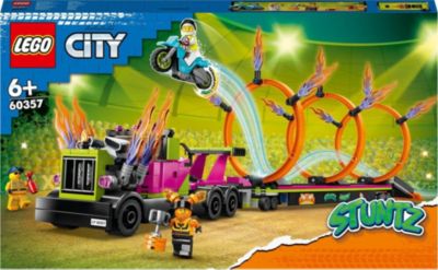 Image of 60357 City Stunttruck mit Feuerreifen-Challenge, Konstruktionsspielzeug