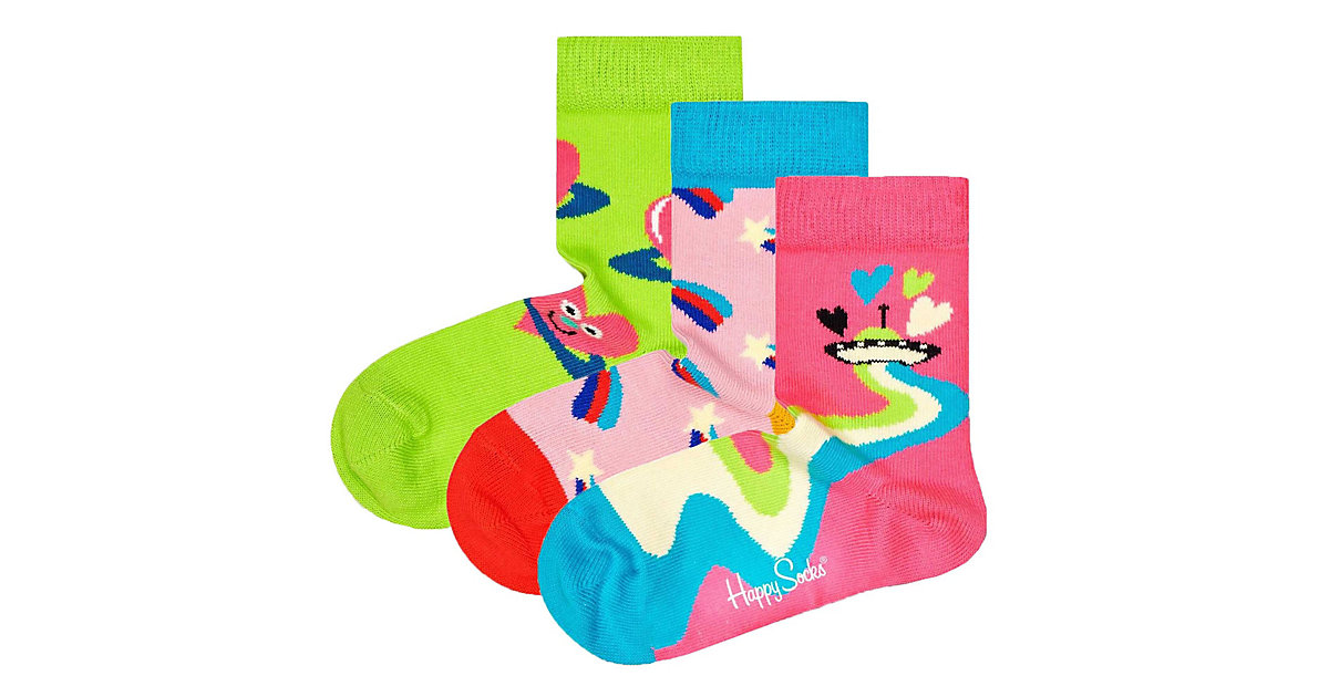 Kinder Socken unisex, 3er Pack - Geschenkbox, Bio-Baumwolle, Farbmix Socken Kinder rosa Gr. 24-26  Kinder