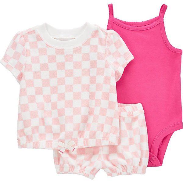 Baby Set T-Shirt + Sweatshorts + Body für Mädchen