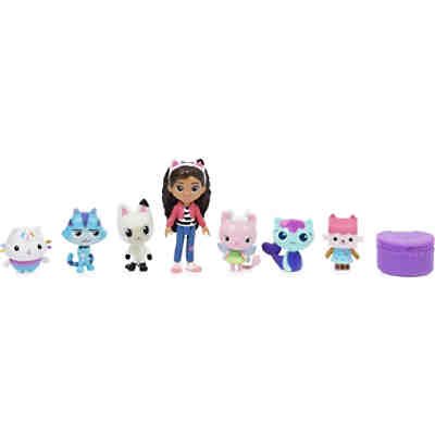 Gabby‘s Dollhouse, Figuren Geschenkset, Gabby mit 6 Katzenfiguren und 1 Cat Delivery Überraschungsbox, geeignet für Kinder ab 3 Jahren