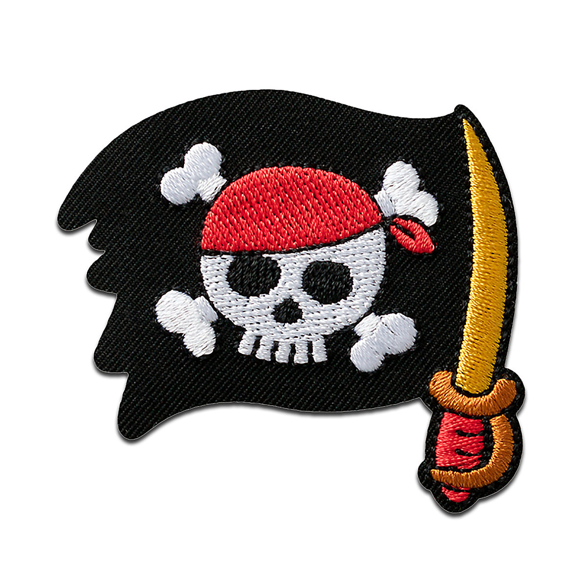 MONO QUICK Aufnäher / Bügelbild Piratenflagge mit Säbel Nähsets für Jungen