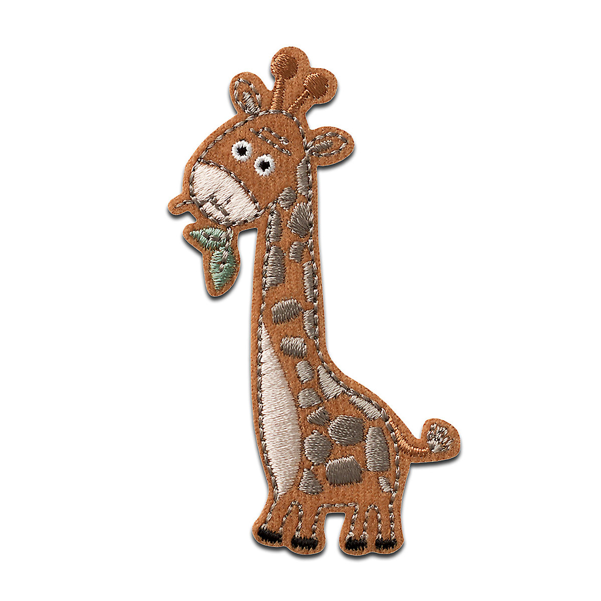 MONO QUICK Aufnäher / Bügelbild Giraffe braun Tier Nähsets für Kinder
