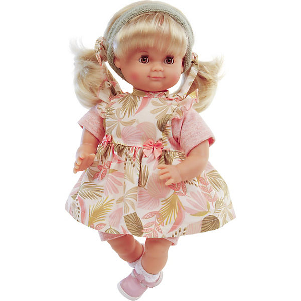 Schildkröt Puppe Schlummerle Gr. 32 cm (kämmbare blonde Haare, blaue Schlafaugen, Baby Puppe inkl. Kleidung mit Blätterdruck)