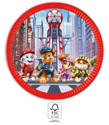 Procos Teller aus Pappe mit Paw Patrol Motiv 8 Stück 23cm