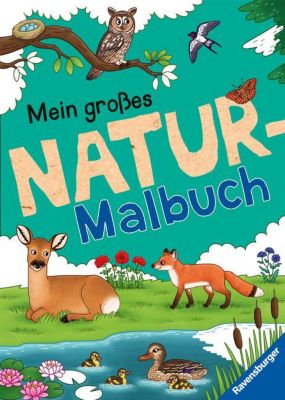 Image of Buch - Ravensburger Mein großes Natur-Malbuch - heimische Waldtiere, Meerestiere, Vögel und Pflanzen zum Ausmalen und spannenden Fakten