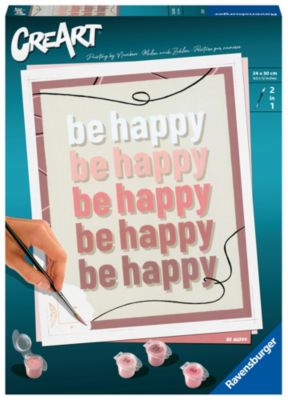 Image of Ravensburger 23544 - CreArt, Malen nach Zahlen, Be Happy, 24x30cm, Malset