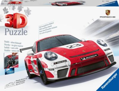 Image of Ravensburger 3D Puzzle Porsche 911 GT3 Cup im Salzburg Design 11558 - Das berühmte Fahrzeug und Sportwagen als 3D Puzzle Auto