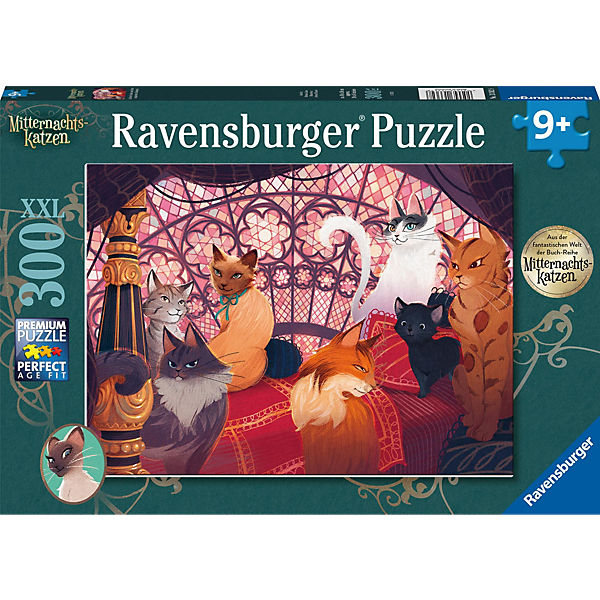 Ravensburger Kinderpuzzle 13362 - Auf der Suche nach dem magischen Halsband - 300 Teile XXL Mitternachtskatzen Puzzle für Kinder ab 9 Jahren
