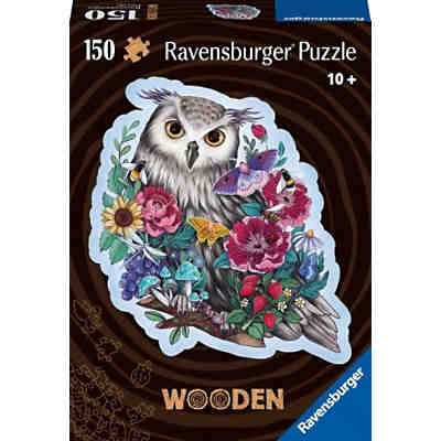 Ravensburger Puzzle 17511 - Geheimnisvolle Eule - konturgestanztes Holzpuzzle mit 150 Teilen, davon 15 individuelle Puzzleformen (Whimsies), für Kinder und Erwachsene ab 10 Jahren