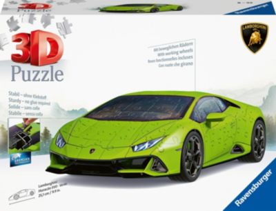 Image of Ravensburger 3D Puzzle 11559 Lamborghini Huracán EVO - Verde - 108 Teile - Das berühmte Fahrzeug als 3D Puzzle Auto