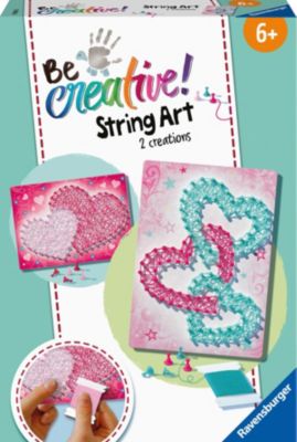 Ravensburger 18242 String Art Hearts Kreative Fadenbilder mit liebevollen Herzen für Kinder ab 6 Jahren
