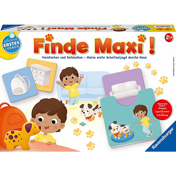 Ravensburger 24737 - Finde Maxi! - Lernspiel für Kinder ab 2,5 Jahren, Spielend Erstes Lernen für 1-2 Spieler