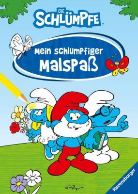 Image of Buch - Ravensburger Die Schlümpfe - Mein schlumpfiger Malspaß - Malheft Kinder ab 5 Jahren - Große Wimmelszenen zum Ausmalen Kinder