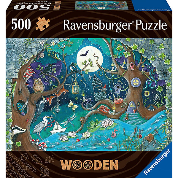 Ravensburger Puzzle 17516 - Fantasy Forest - 500 Teile Holzpuzzle für Kinder und Erwachsene ab 14 Jahren, mit besonderen Puzzleformen und kleinen Holzfiguren (= Whimsies)