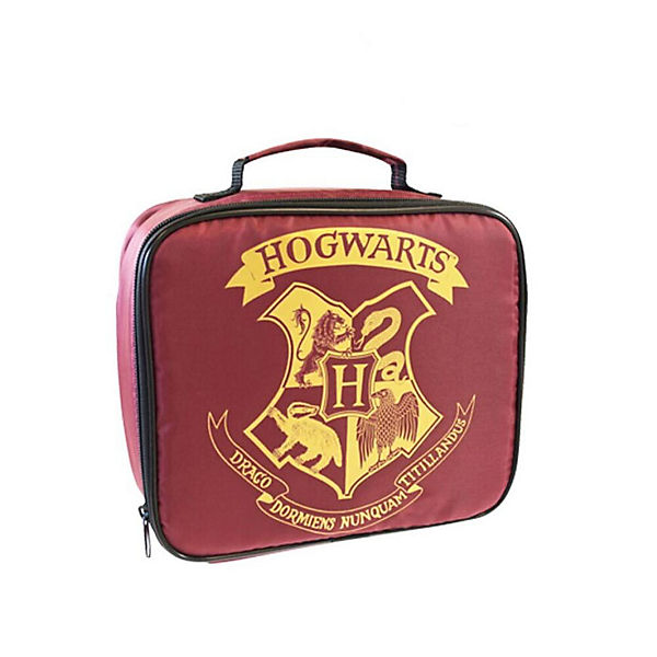 Aufbewahrungstasche Lunchbag Harry Potter Hogwarts rot, 20 x 22 x 8 cm, isoliert