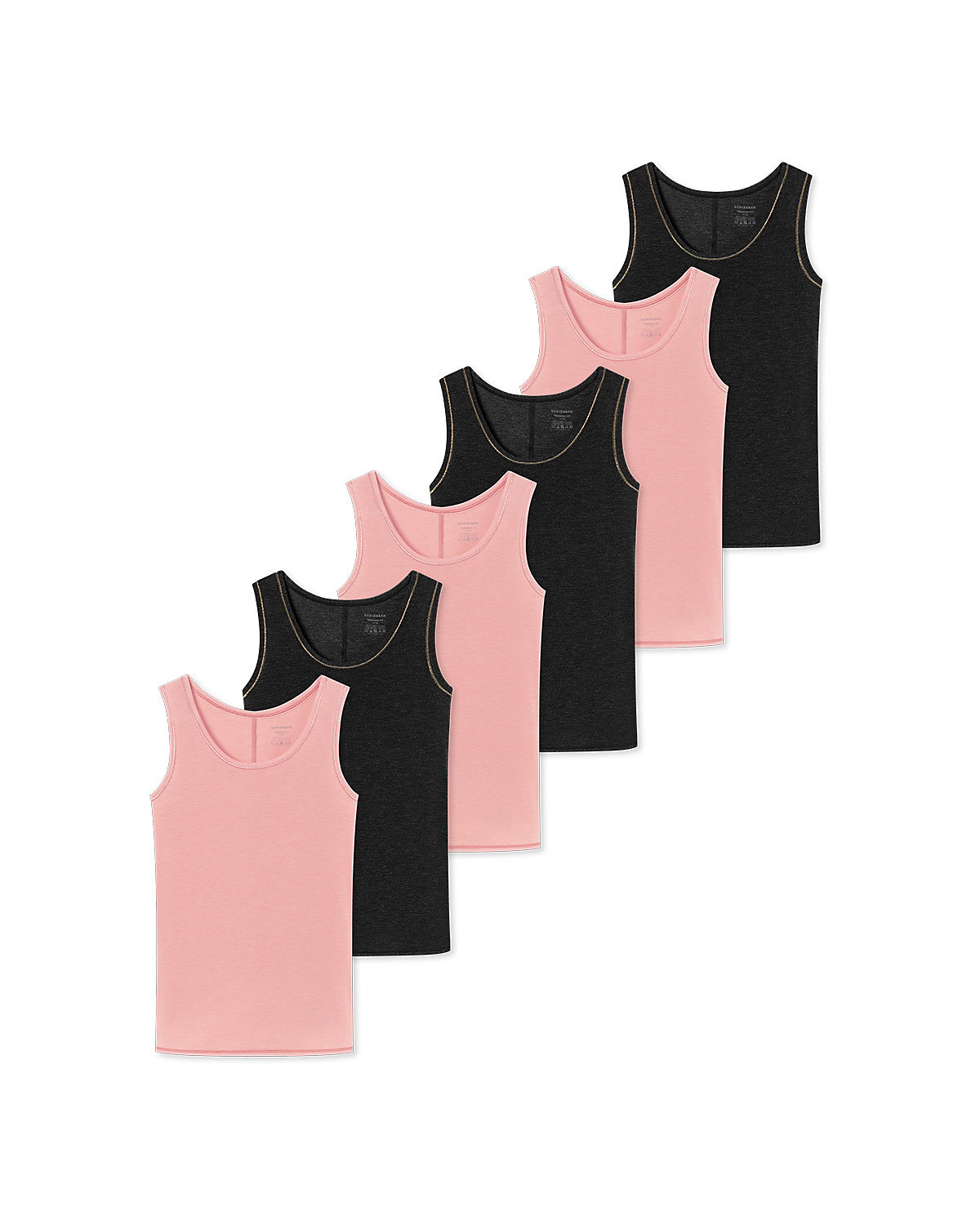 SCHIESSER Unterhemd / Tanktop 6er Pack Personal Fit Unterhemden für Mädchen