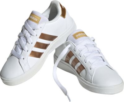 abstract globaal afstuderen Sneakers Low GRAND COURT 2.0 K für Mädchen, adidas, weiß/gold | myToys