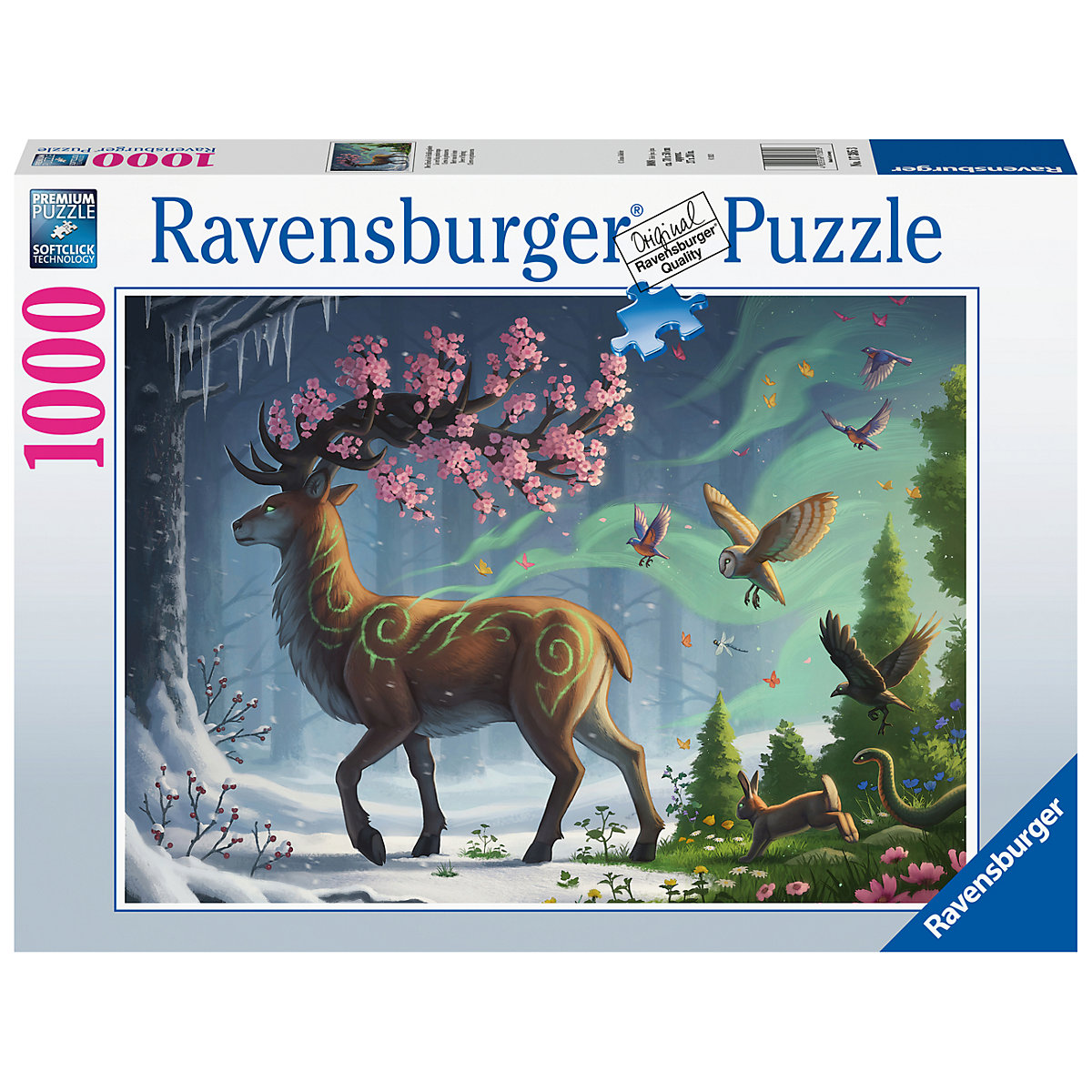 Ravensburger Puzzle 17385 Der Hirsch als Frühlingsbote 1000 Teile Puzzle für Erwachsene und Kinder ab 14 Jahren
