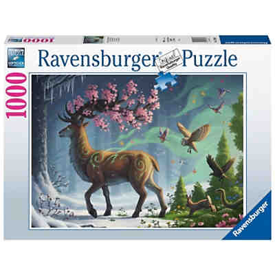 Ravensburger Puzzle 17385 Der Hirsch als Frühlingsbote - 1000 Teile Puzzle für Erwachsene und Kinder ab 14 Jahren