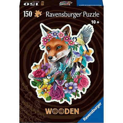 Ravensburger Puzzle 17512 - Bunter Fuchs - konturgestanztes Holzpuzzle mit 150 Teilen, davon 15 individuelle Puzzleformen (Whimsies), für Kinder und Erwachsene ab 10 Jahren