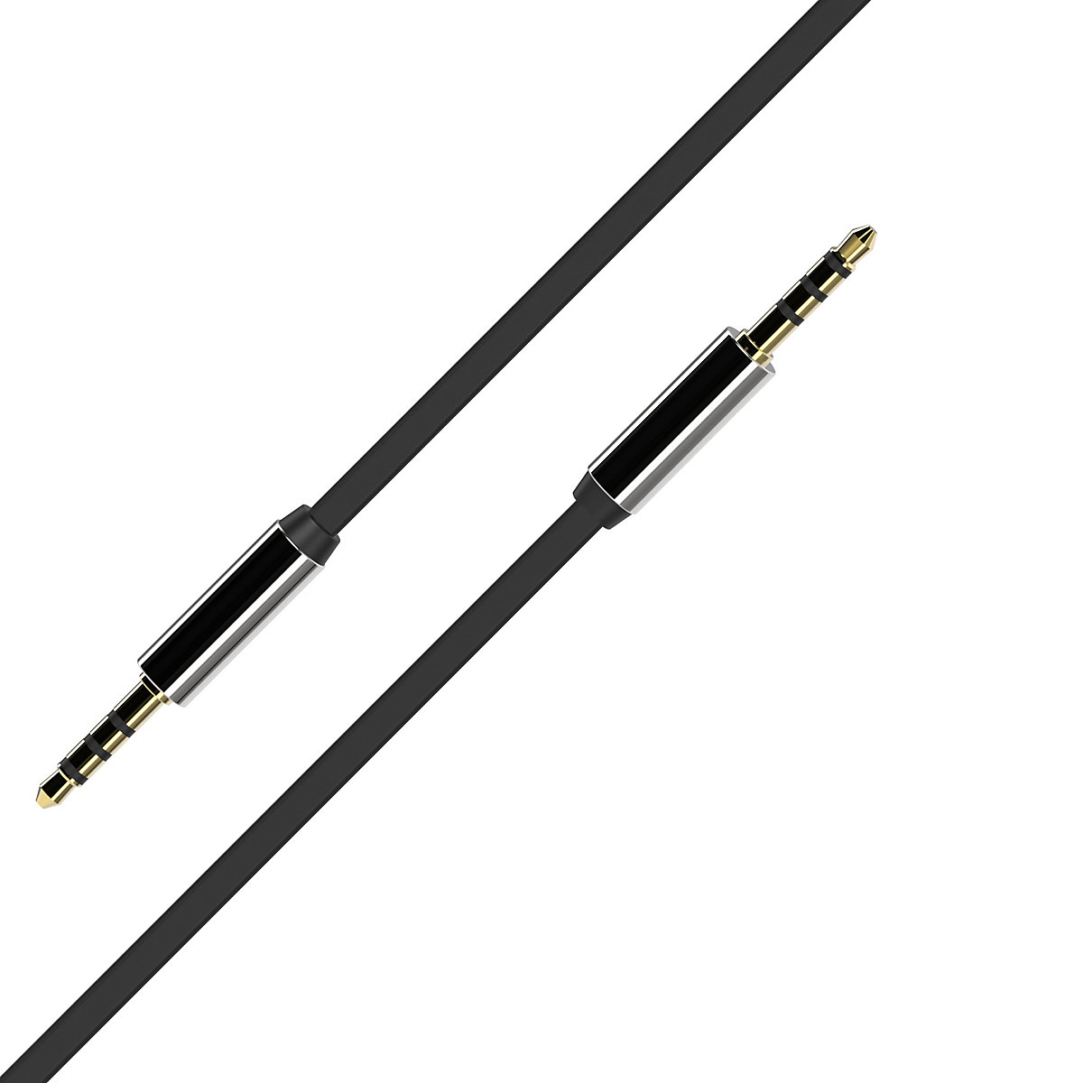 Xlayer KABEL Kabel Audio flat AUX Kabel 3 5mm Klinkenkabel 1.0 m Black