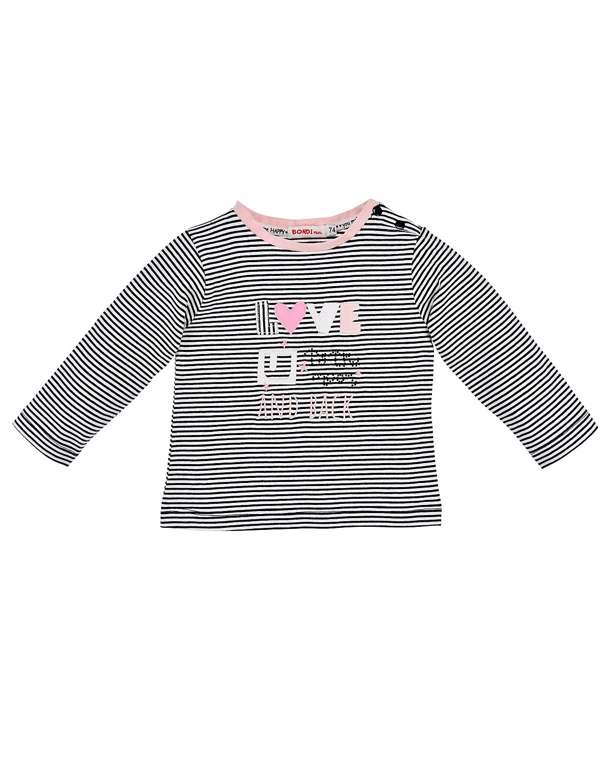 BONDI Kids T-Shirt langarm geringelt 'Love' für Mädchen