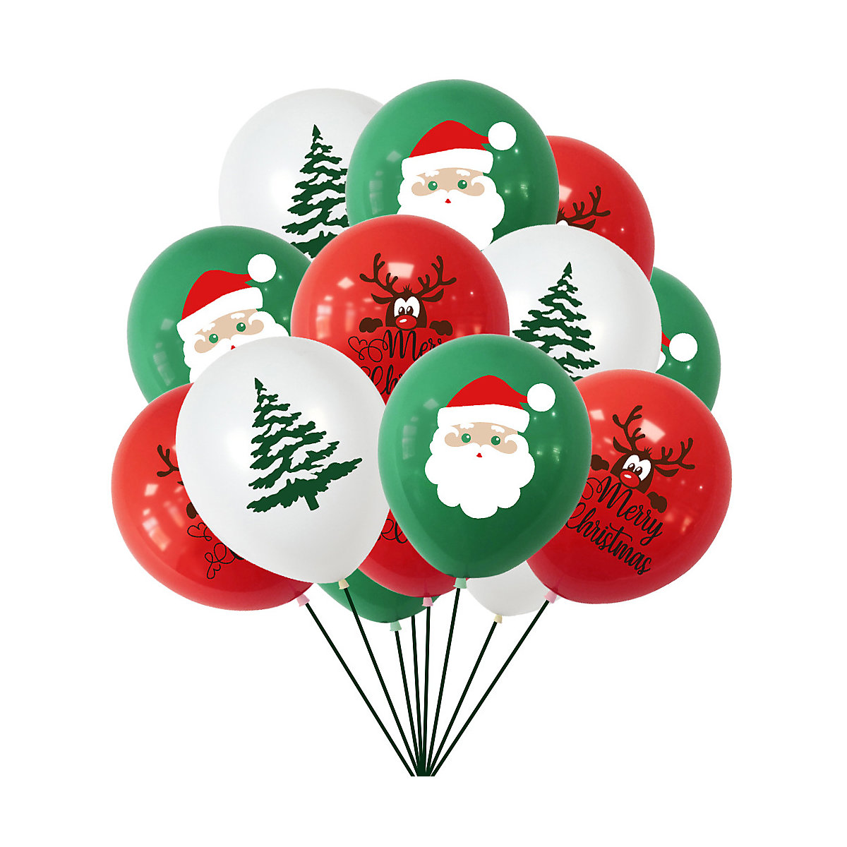 Vicabo Weihnachten Luftballons 15 Stück Rundballons für Kinder