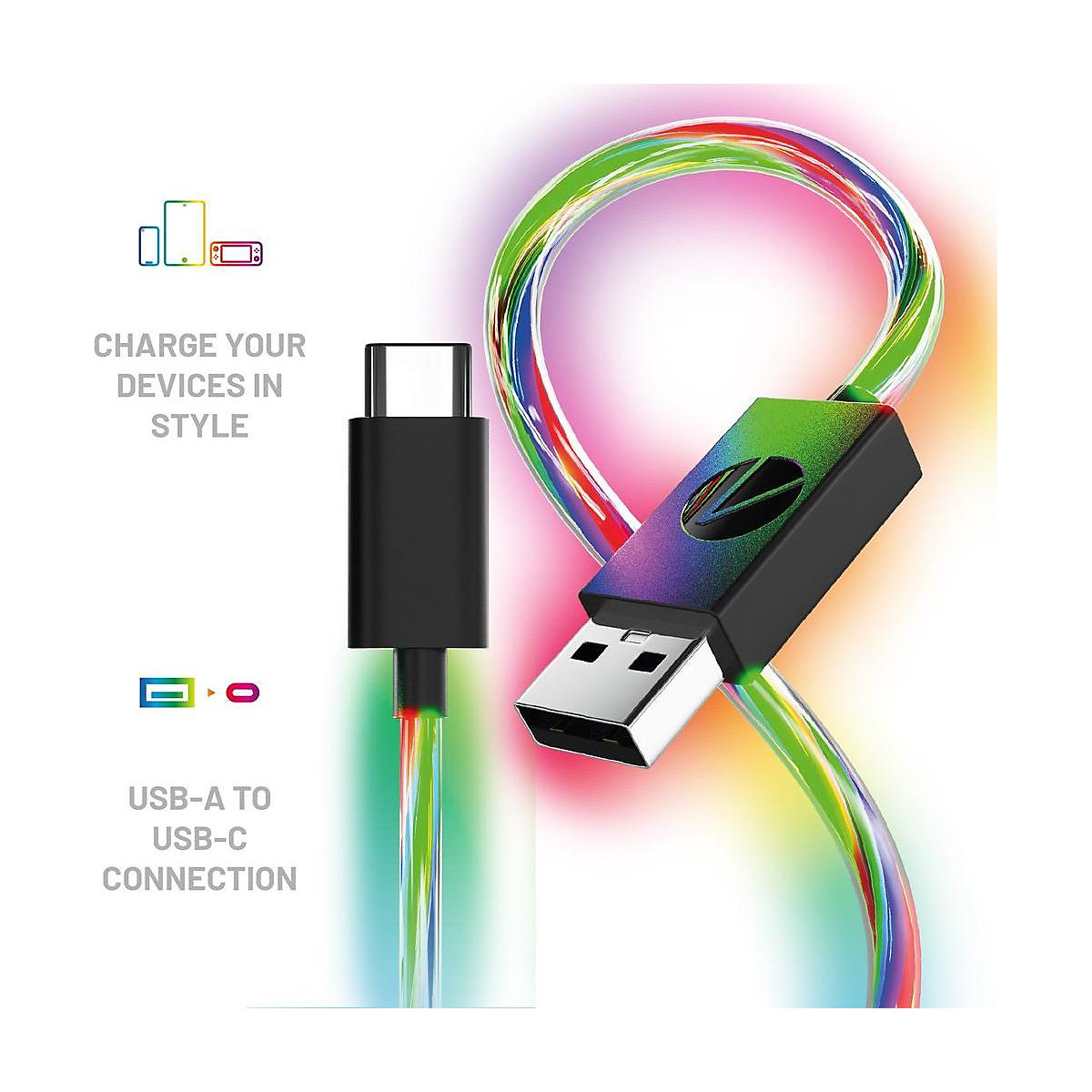 USB-C Ladekabel (2x 2m) mit LED Beleuchtung TN7182