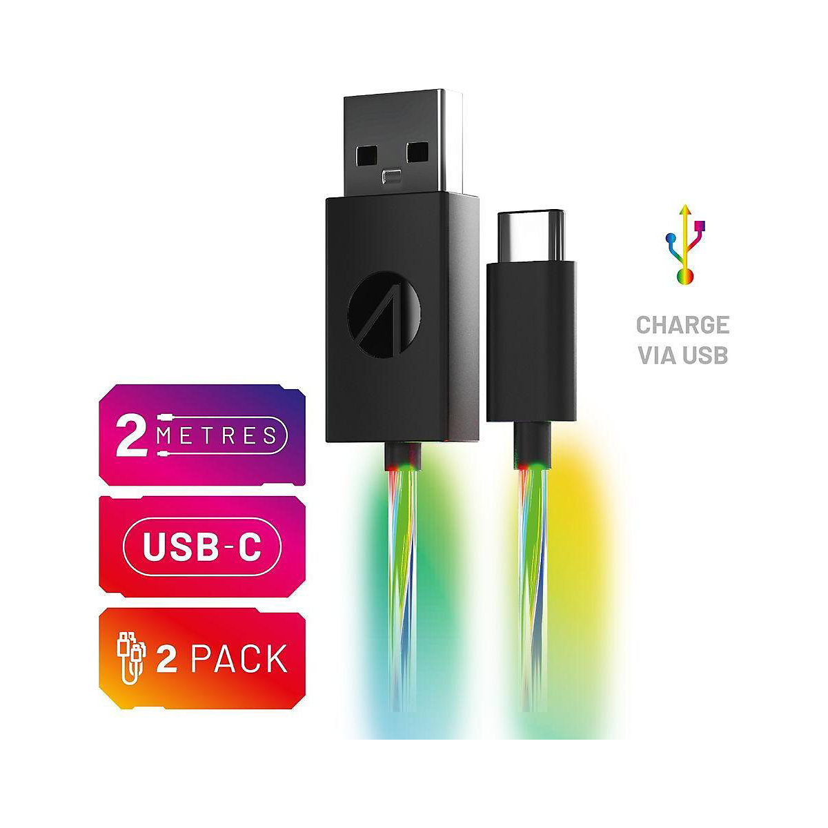 USB-C Ladekabel (2x 2m) mit LED Beleuchtung TN7182