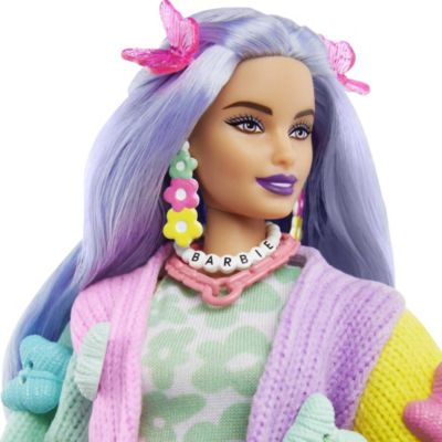 Barbie Extra Doll 20 - Lavender Hair/Butterfly Clips, Barbie | myToys