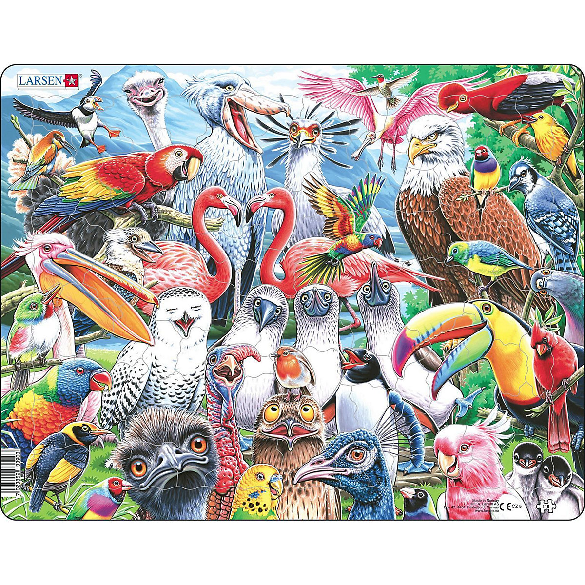 Larsen Puzzle – Vögel aus aller Welt (Selfie/Gruppenbild)