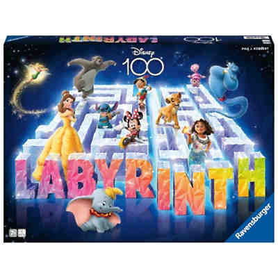 Ravensburger 27460 - Disney 100 Labyrinth - Der Familienspiel-Klassiker für 2-4 Spieler ab 7 Jahren mit den beliebtesten Disney Charakteren