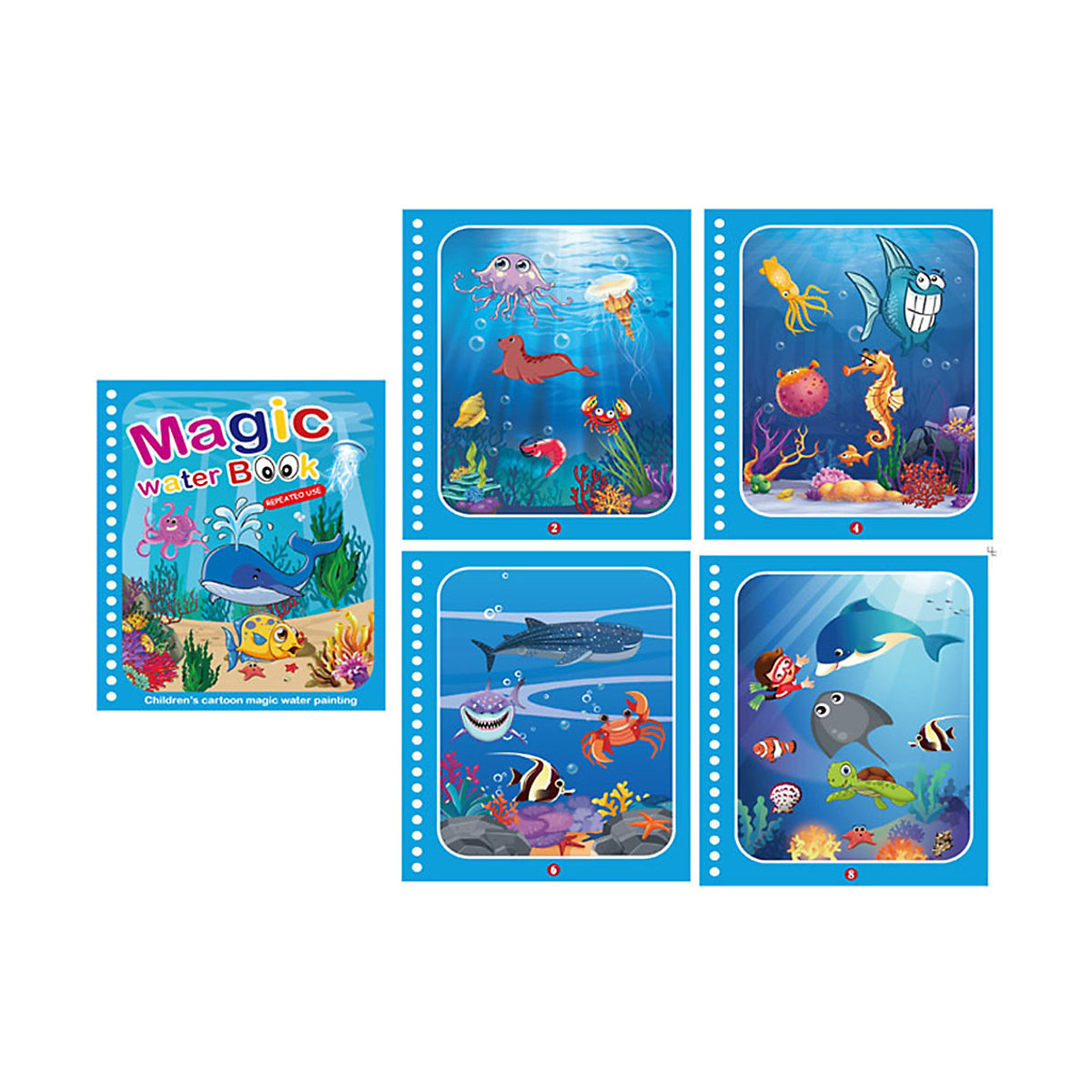 Vicabo Wassermalbücher Meerestiere Malsets für Kinder