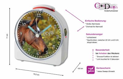 T-Rex Kinderwecker Mit Namenspersonalisierung - Funkwecker Ohne Ticken Mit Nachtlicht