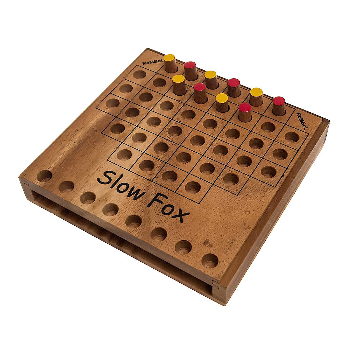ROMBOL Slow Fox (Hartmut Kommerell Deutschland 2014) Holzspiel Taktikspiel und Strategiespiel für 2 Personen