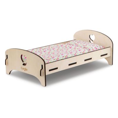 Holzpuppenbett Floral Babypuppe 30/36 cm
