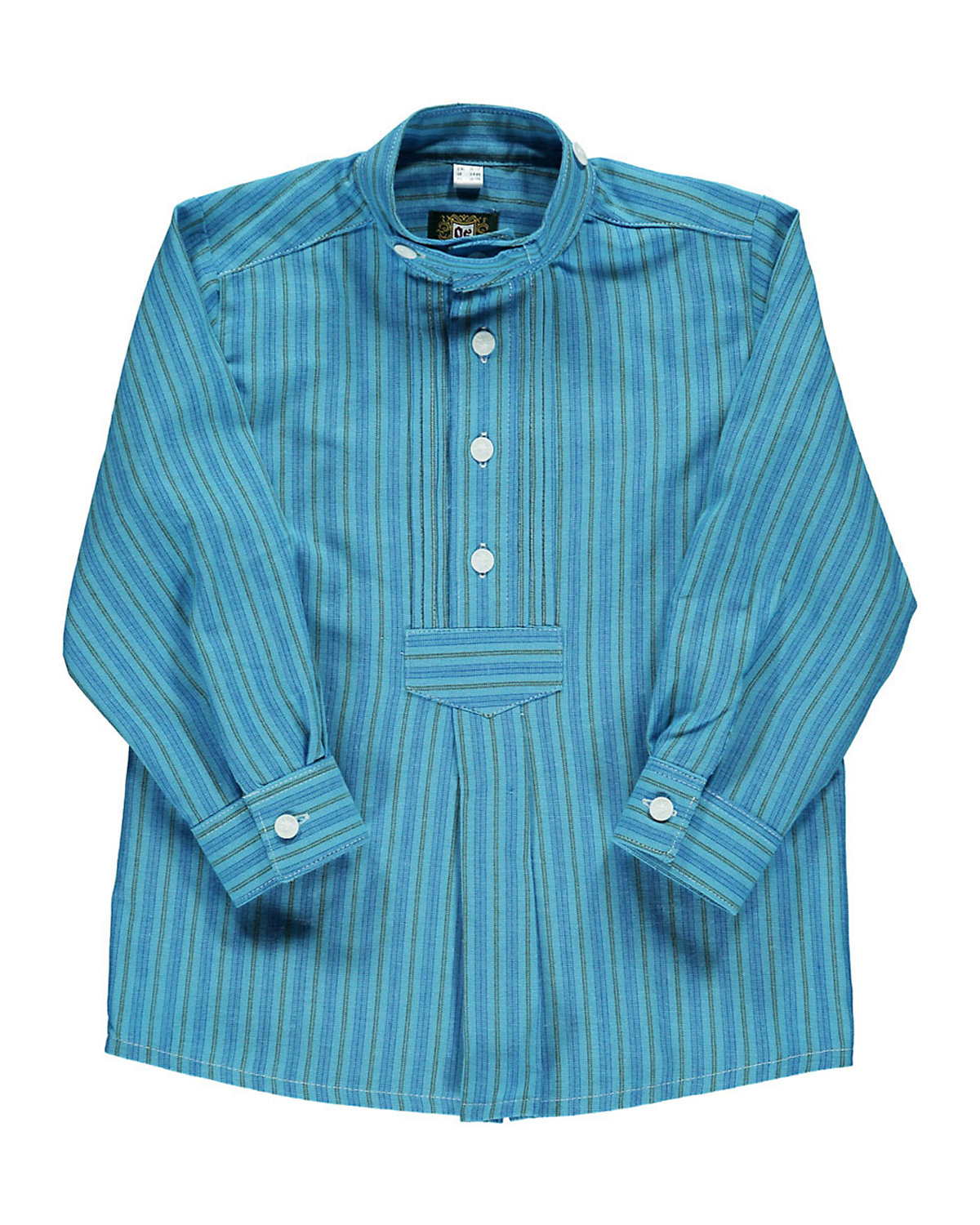 OS Trachten Kinder Jungen Langarm Trachtenhemd mit Riegel unter der Knopfleiste Schlupfform Stere für Jungen