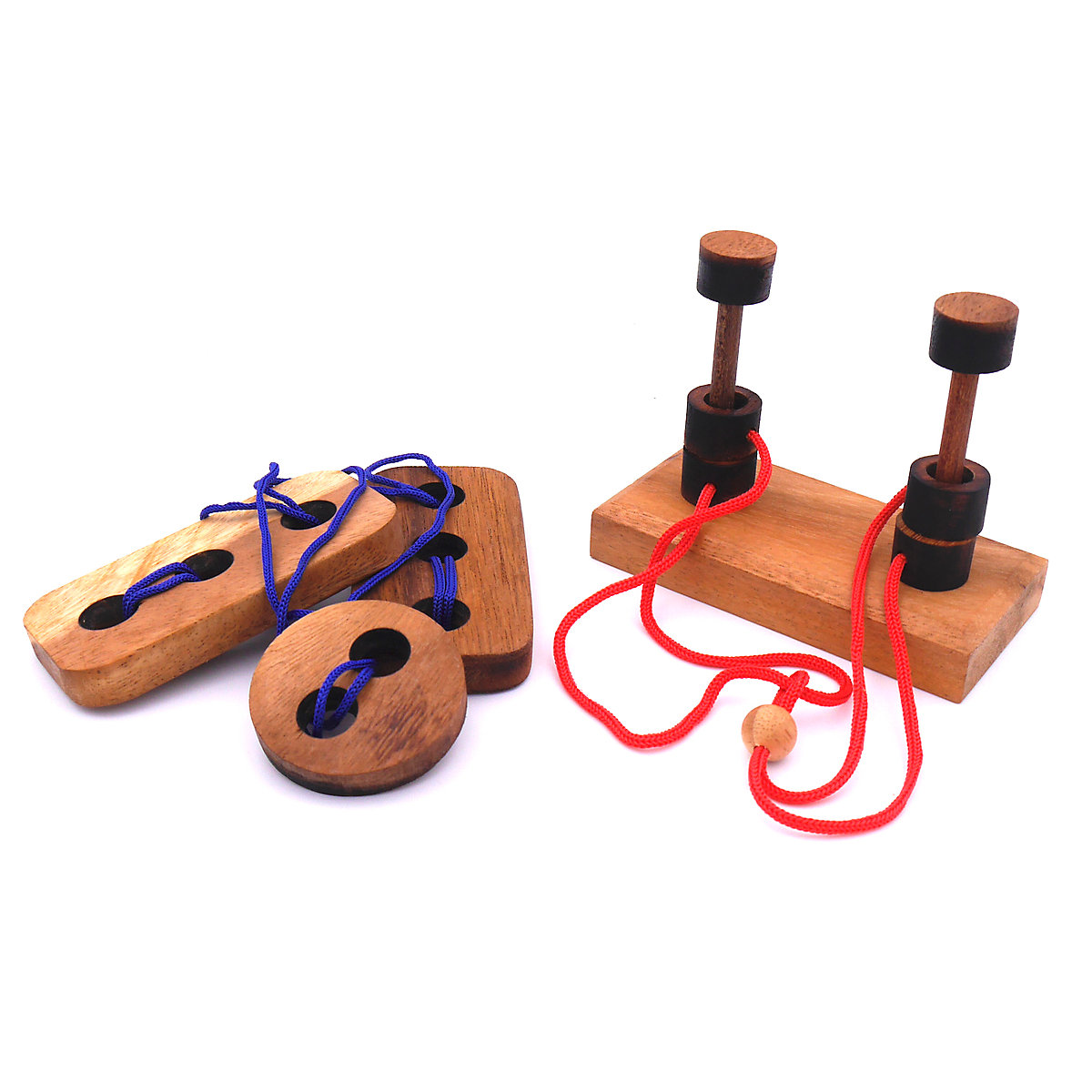 ROMBOL Seilpuzzle-Set mit unterschiedlichen kniffligen Knobelspielen für Kinder und Erwachsene