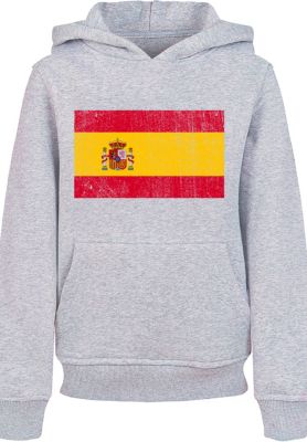 Kapuzenpullover, grau myToys distressed Flagge Spanien Spain | F4NT4STIC,