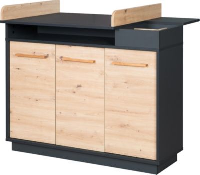 roba Wickelkommode 'Lenn' Anthrazit / Holzdekor 'Artisan Eiche'