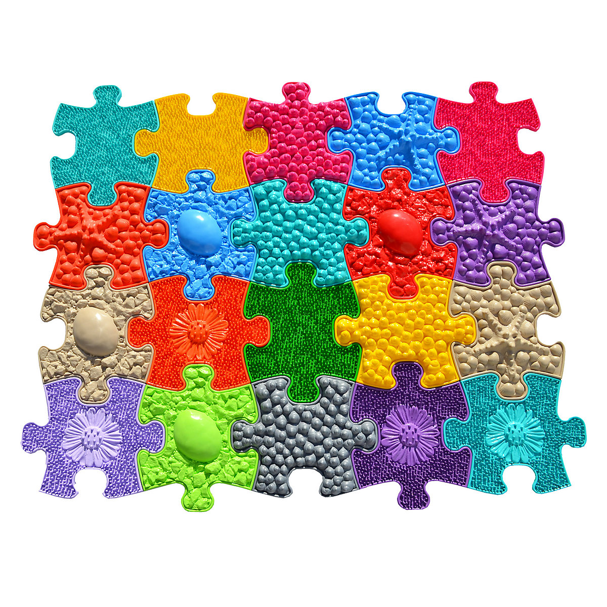 MUFFIK Sensorik Spielzeug Sensorik Strukturmatten Mini Puzzle-Set 20 kleine Teile für taktile Wahrnehmung