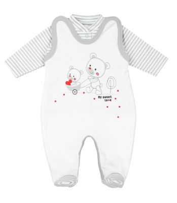 TupTam Baby Unisex Strampler-Set mit Aufdruck Spruch 2-tlg für Kinder