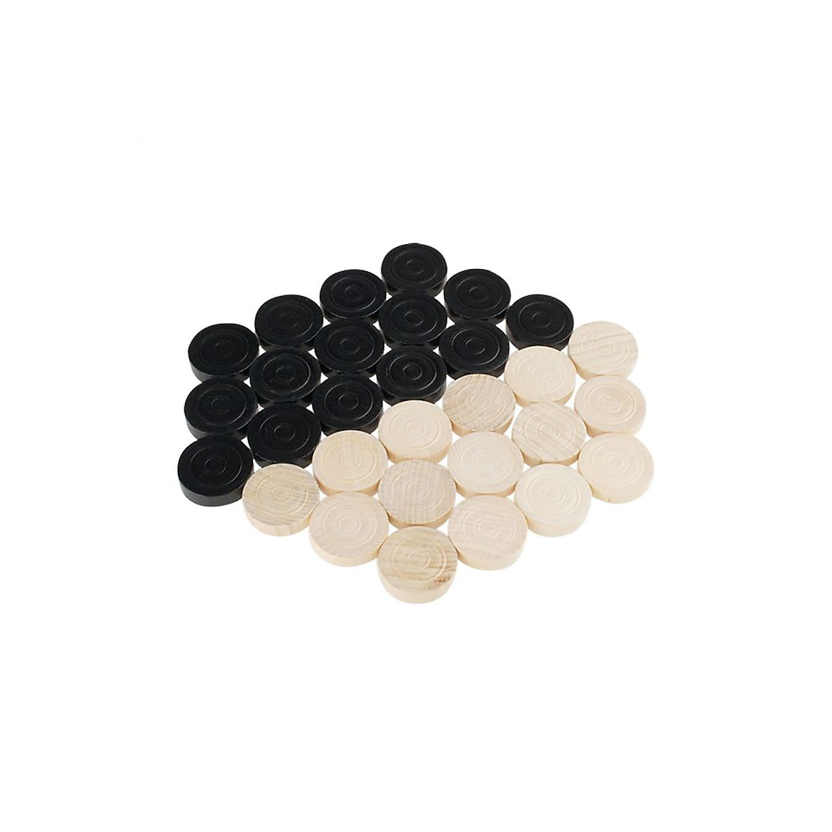 GICO Damesteine / Mühlesteine 31/8mm 15 natur 15 schwarz mit Blindprägung 2800 GICO Damesteine / Mühlesteine 31/8mm 15 natur 15 schwarz mit Blindprägung 2800