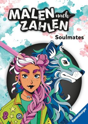 Image of Buch - Ravensburger Malen nach Zahlen Soulmates - Manga und Anime - 32 Motive Stiftepackungen mit 24 Farben (Stifte nicht enthalten) - Malbuch mit nummerierten Ausmalfeldern fortgeschrittene Fans d Kinder